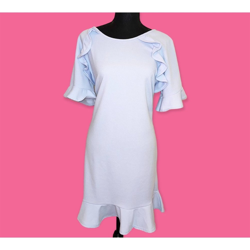 Boohoo plus ruffled midi dress